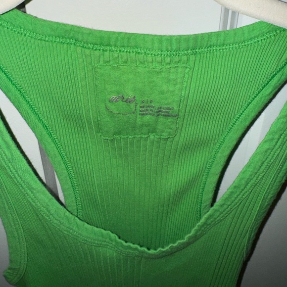 🍋‍🟩 Aerie Lime Green Ribbed Racerback Tank Top Small - Picture 2 of 3
